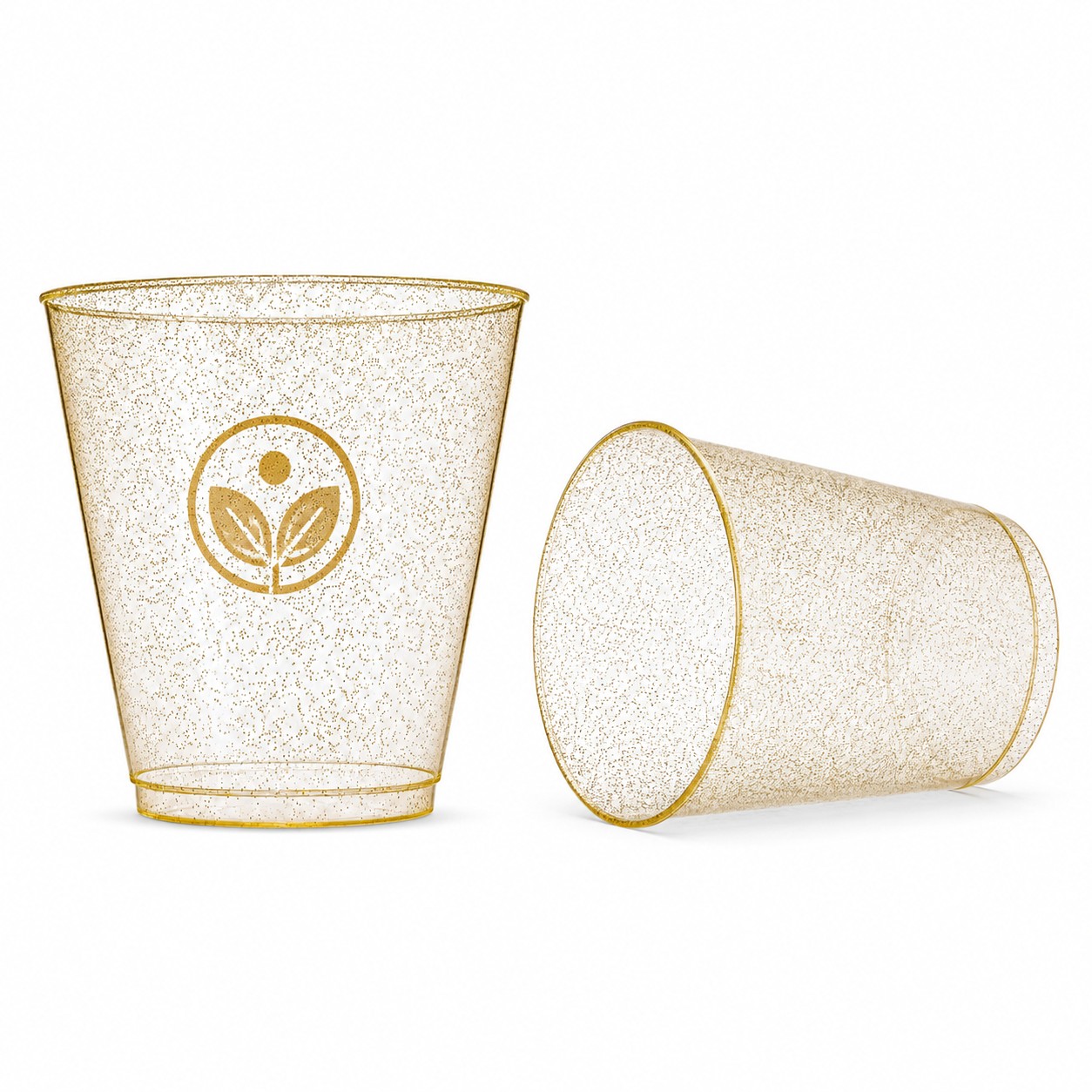 Gold Speckled Nine Ounce Plastic Cup
