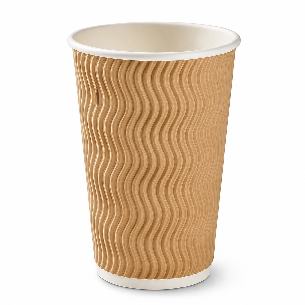 Insulated Ripple Paper Drink Cup — Tan Beige