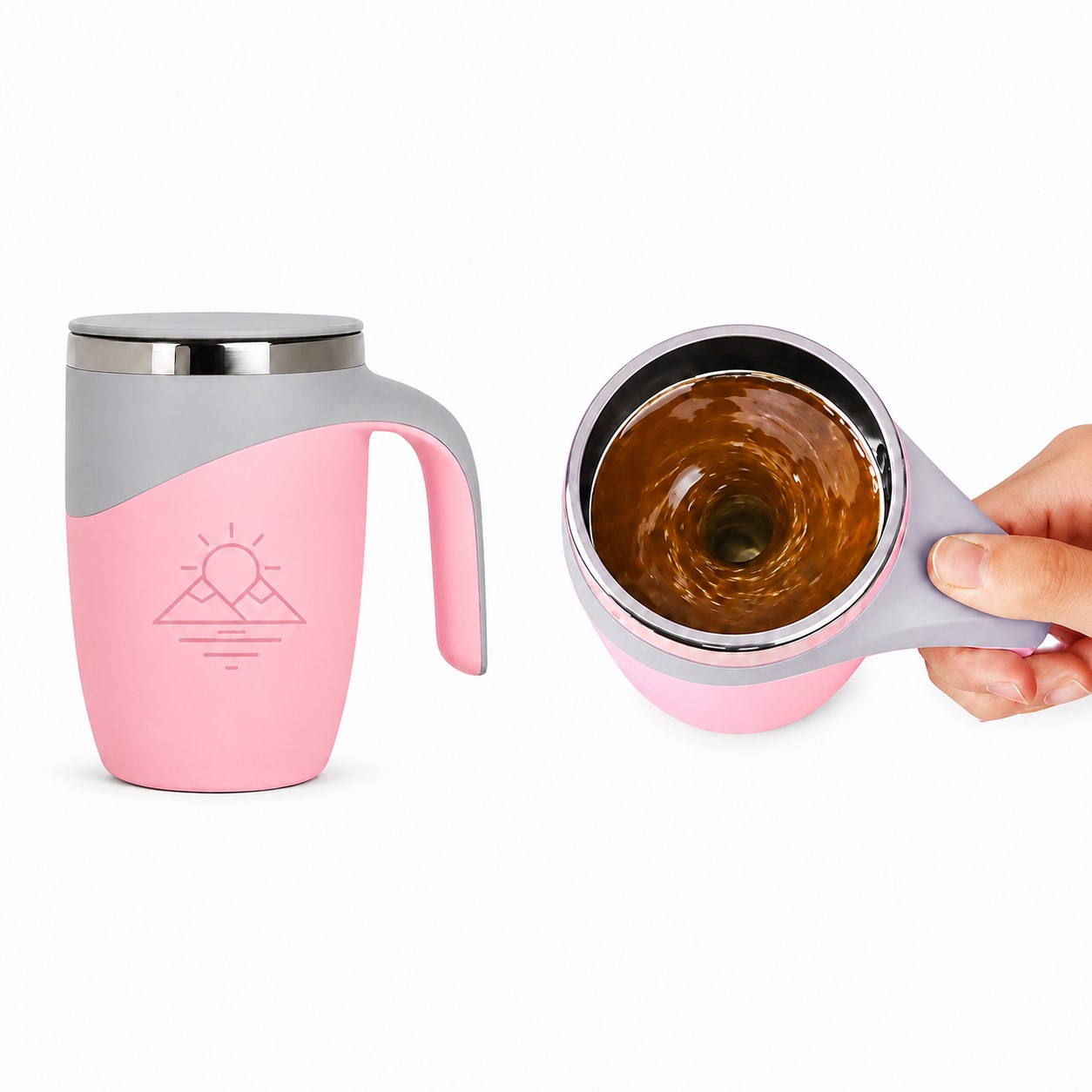 Self Stirring Mug With Stainless Steel Liner