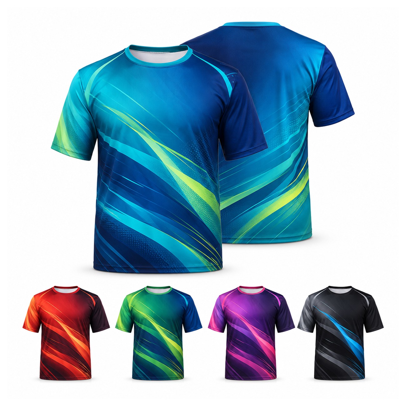 Quick-Drying Polyester Crew Neck T-Shirt