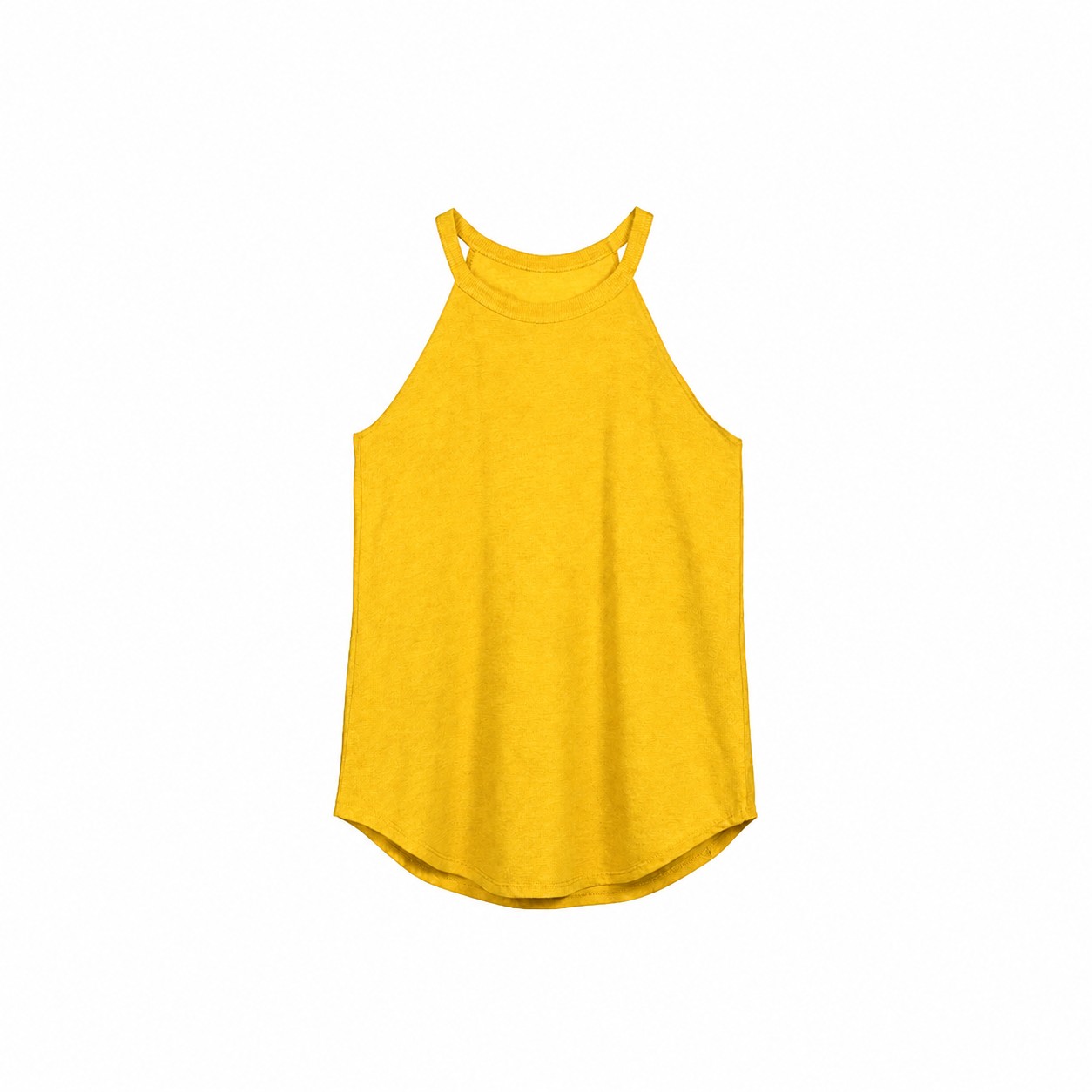 Ladies High Neck Tri Blend Tank Top — Yellow