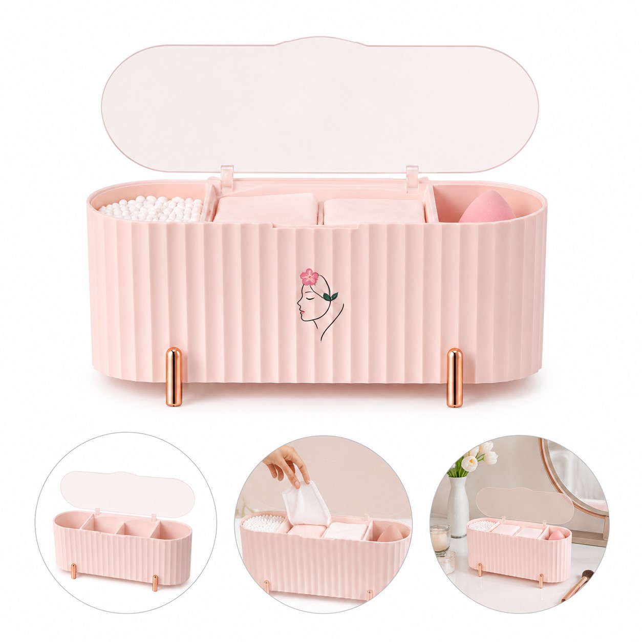 Lidded ABS Vanity Organizer