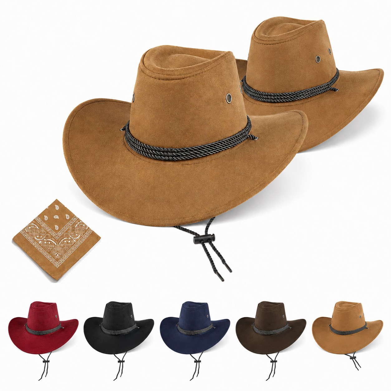 Spandex Cowboy Hat With Bandana