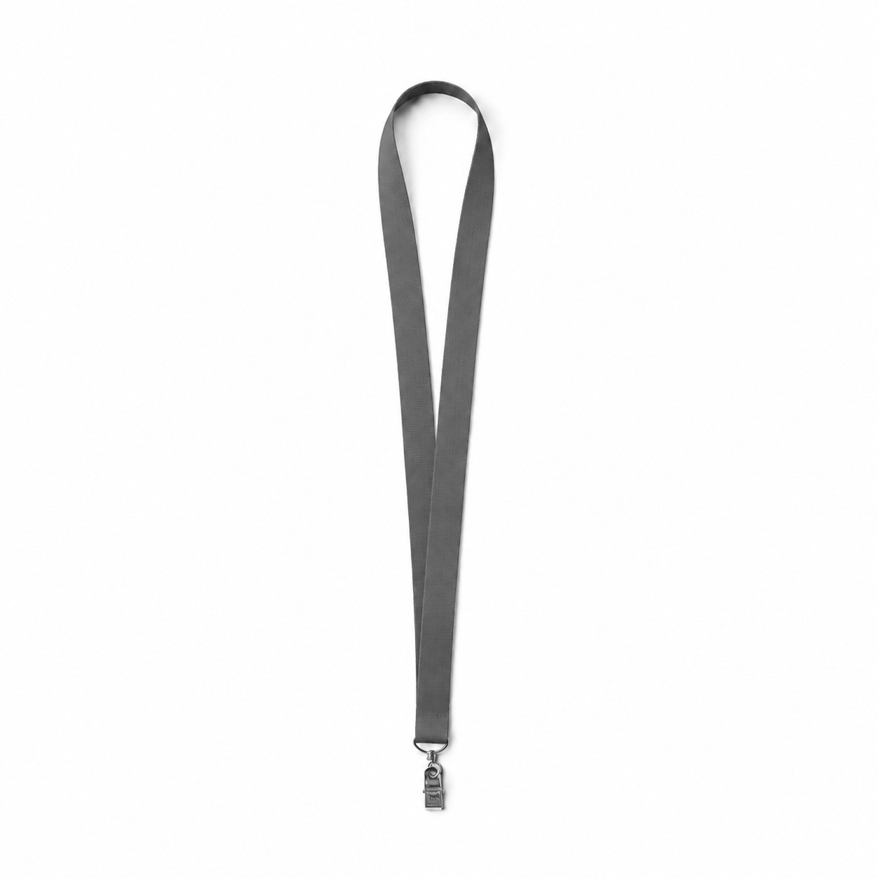 Polyester Bulldog Clip Badge Lanyard — Pewter Gray