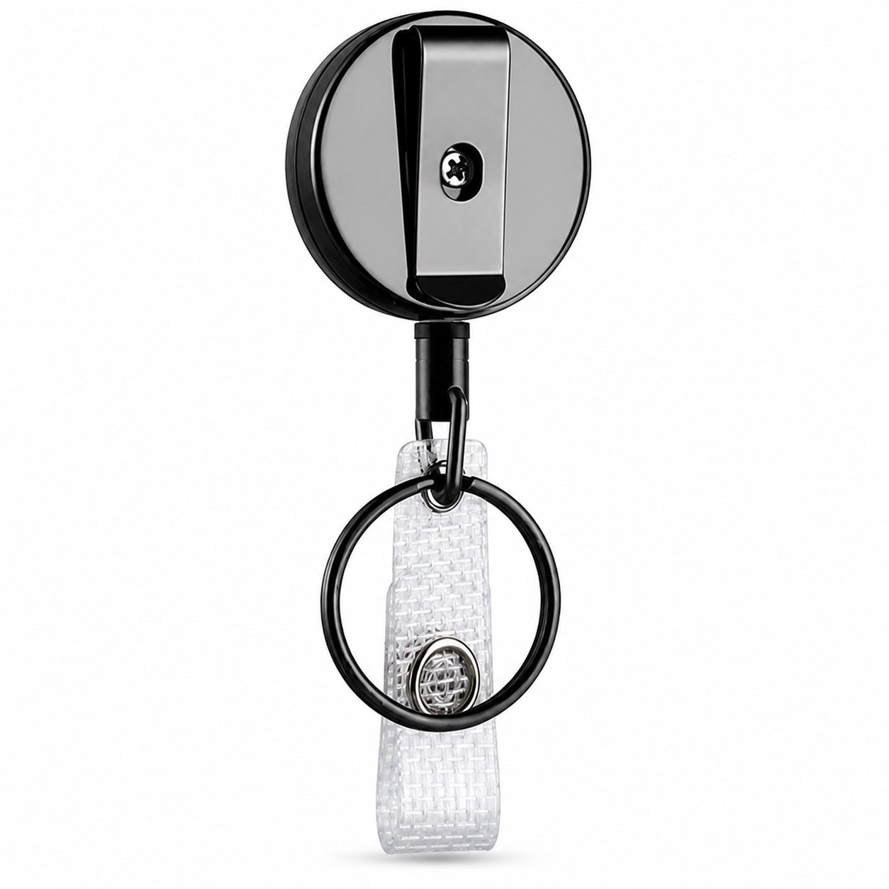 Round Metal Badge Reel With Key Ring — view 2