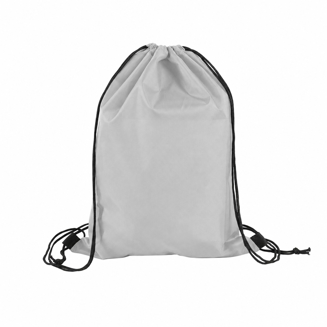 210D Polyester Drawstring Bag — Silver