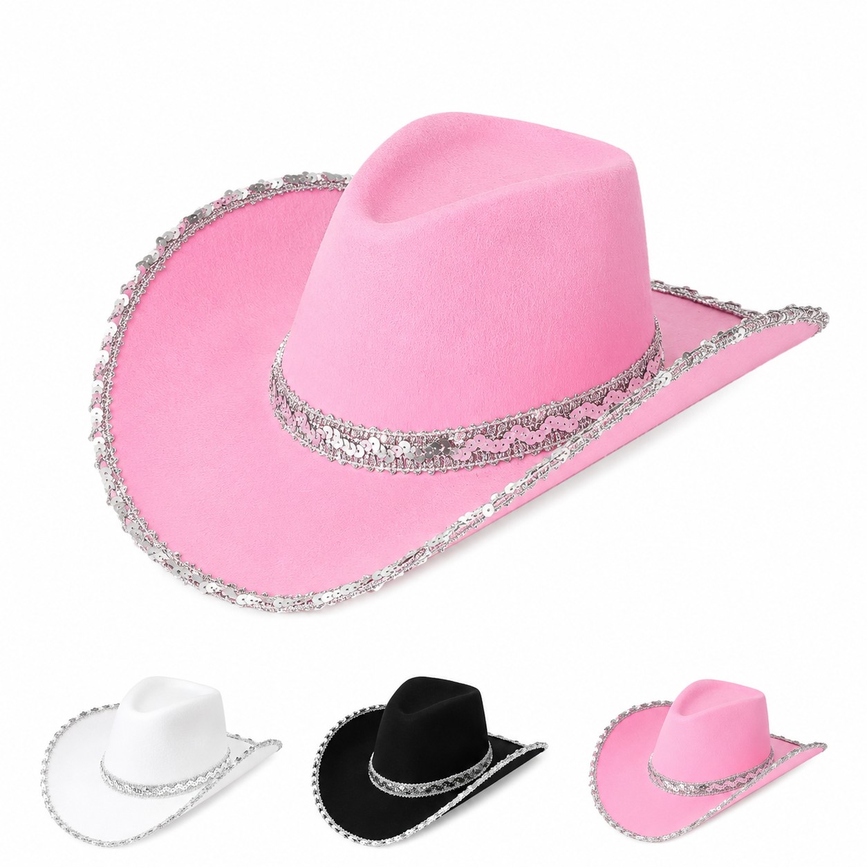 Polyester Sequin Cowboy Hat