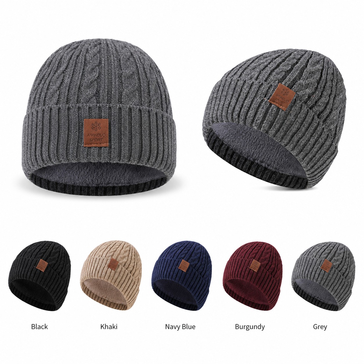 Wool Blend Fleece Lined Beanie