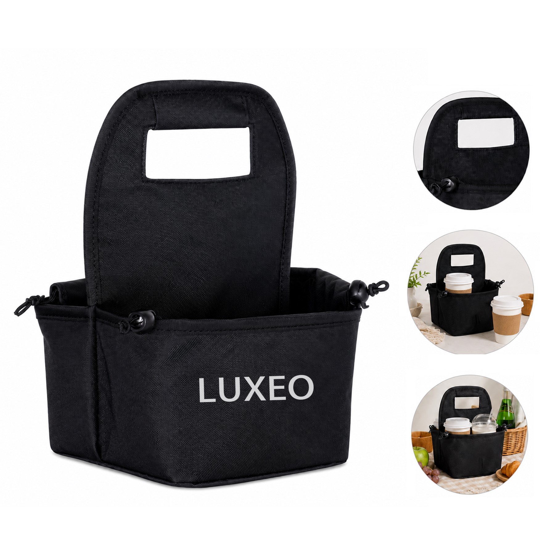 Oxford Fabric Four Cup Carrier Tote