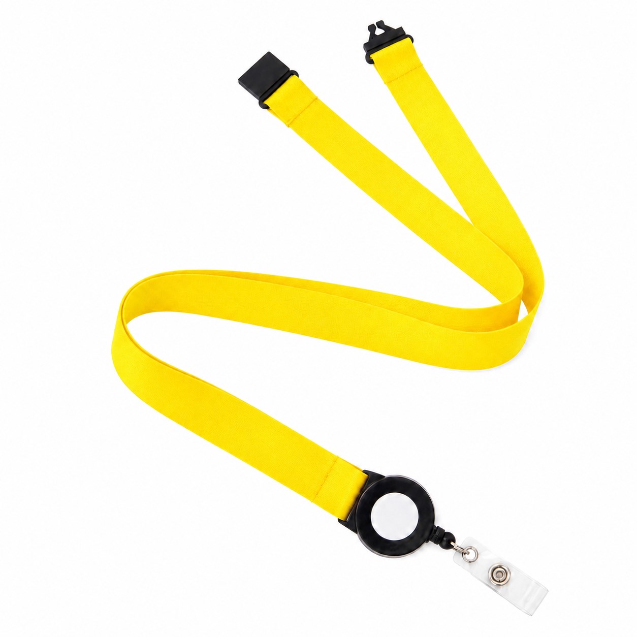 Polyester Lanyard With Retractable Badge Reel — Yellow