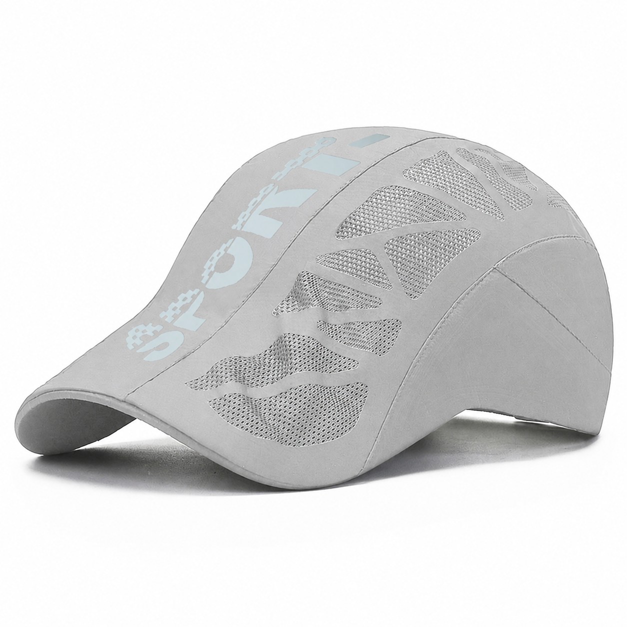 Vented Polyester Outdoor Cap — Light Gray