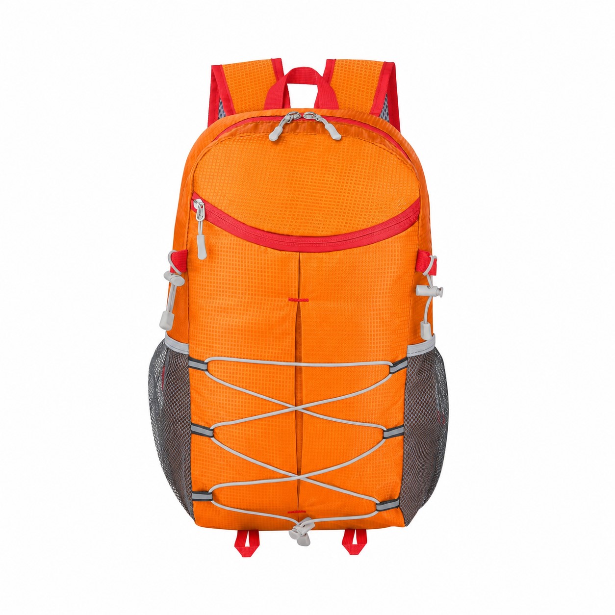 Foldable Shape Nylon Backpack — Orange