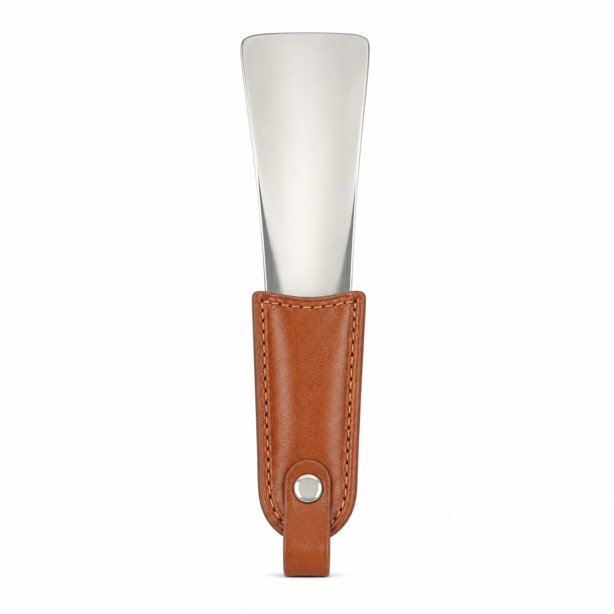 Stainless Steel Shoe Horn With Leather Sleeve — view 2