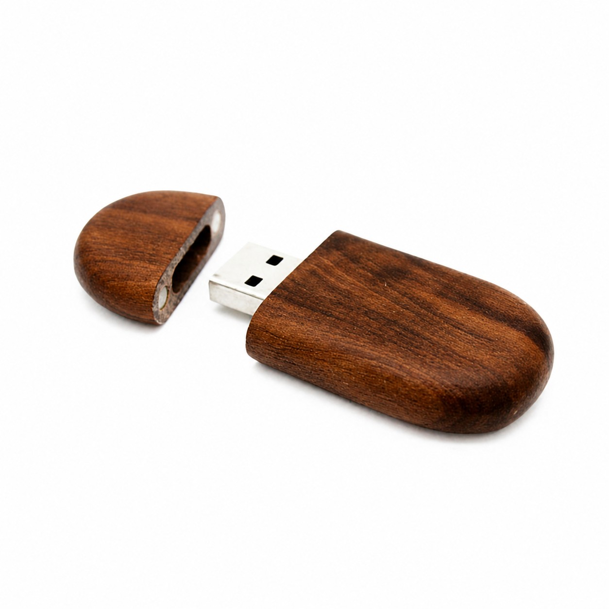 Oval Wood USB Drive — Brown
