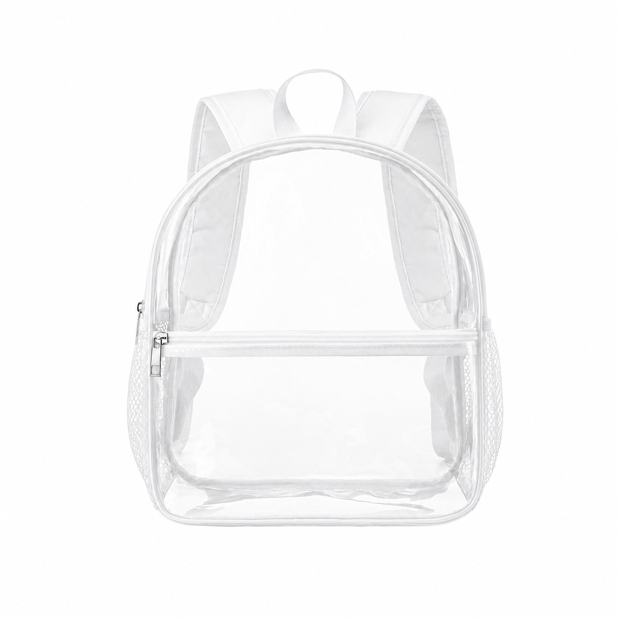 Wide Strap Clear Backpack — White