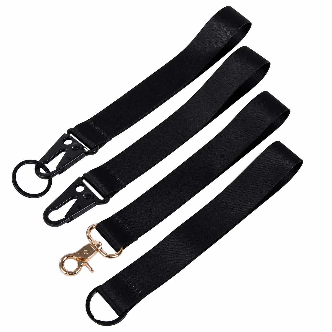 One-Inch Polyester Wrist Lanyard — Black